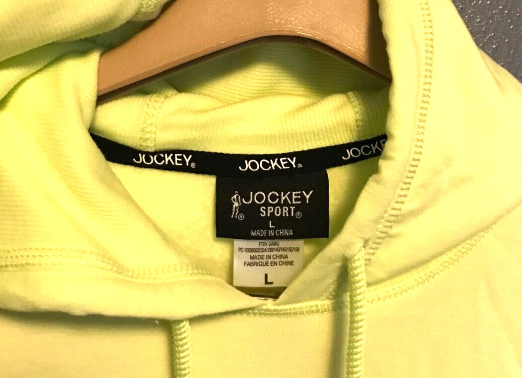 New JOCKEY Sports L Active Comfort Fleece Hooded Pullover Green Highlight Color gallery
