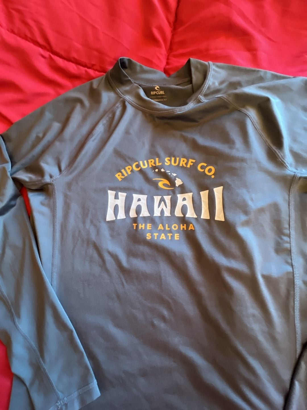 Rip Curl Men's Hawaii UPF 50+ Performance Long Sleeve Rashguard, Dark Navy, Larg gallery