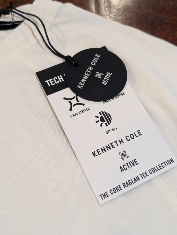 Kenneth Cole Mens Active Core Raglan T-Shirt Tee White Med M Stretch NWT gallery