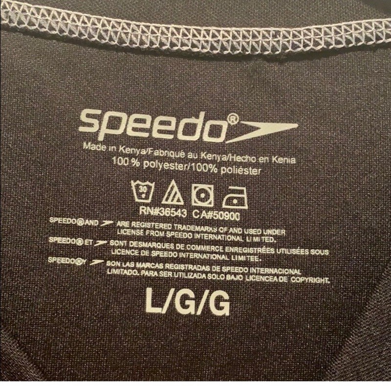 SPEEDO Athletic Shirt UV Protection Black Size Large NWT gallery