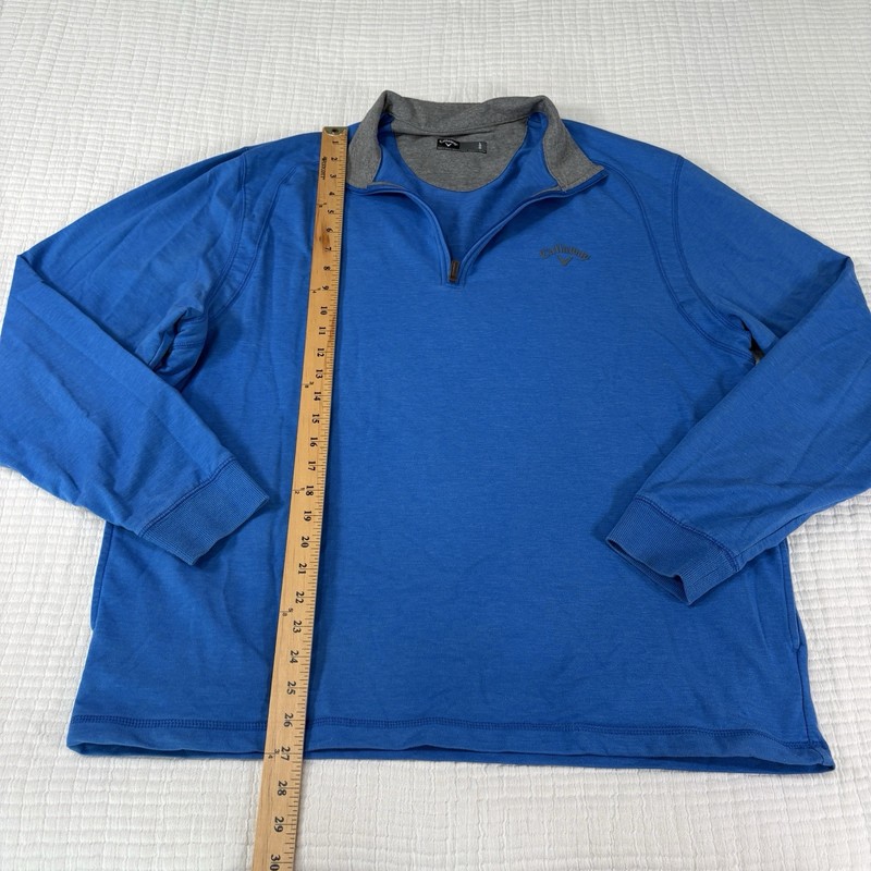 Callaway Sweater Mens Large Blue Pullover 1/4 Zip Long Sleeve Golf Active Preppy gallery