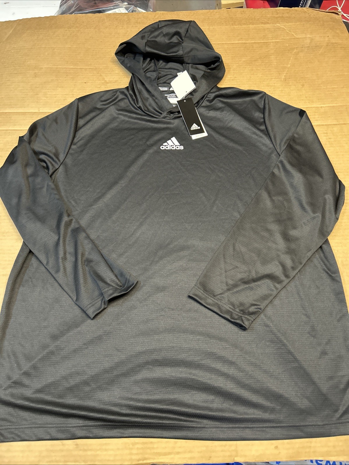 Adidas Stadium Heat RDY Longsleeve Hoodie HS5119 Men’s Size XL Black/White NWT gallery