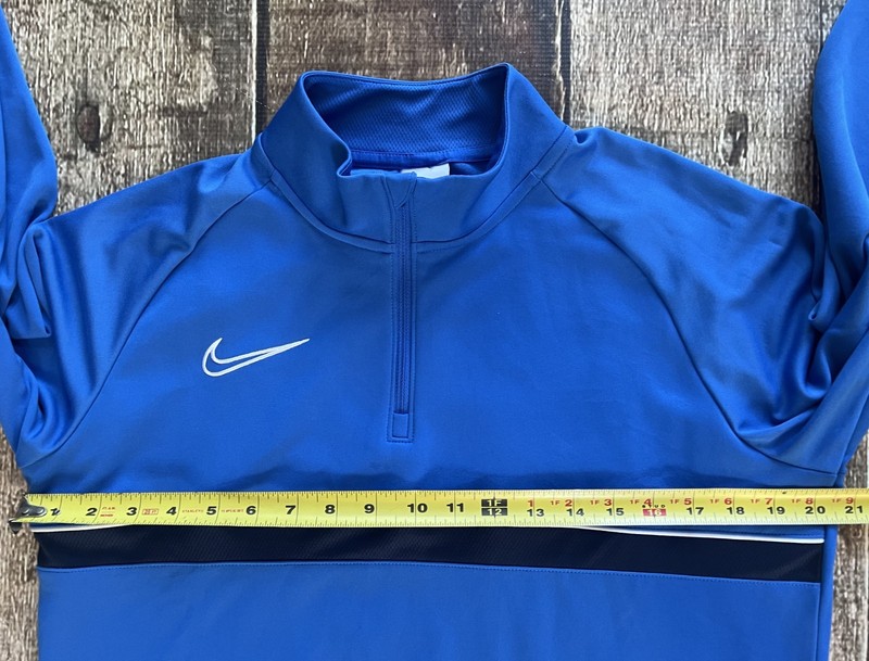 NIKE DRI-FIT ACADEMY 1/4 ZIP ACTIVE PULLOVER BLUE SWOOSH MENS MEDIUM EXCELLENT gallery