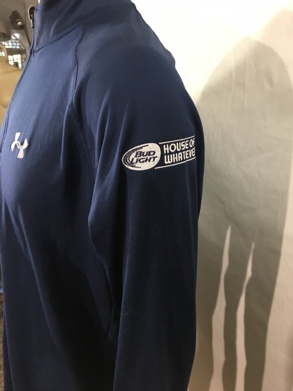 Under Armour Blue Quarter-Zip Fleece Sz Md Heat Gear Bud Light House Of Whatever gallery