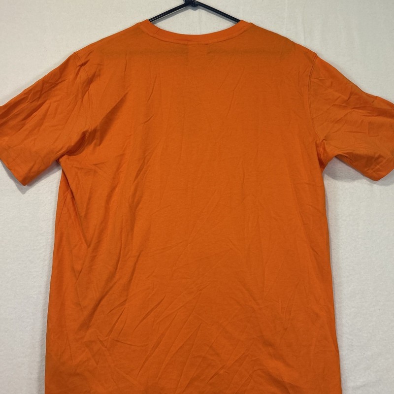 Adidas Essentials TShirt Large Orange Embroidered Logo Trefoil Mens IY5367 gallery