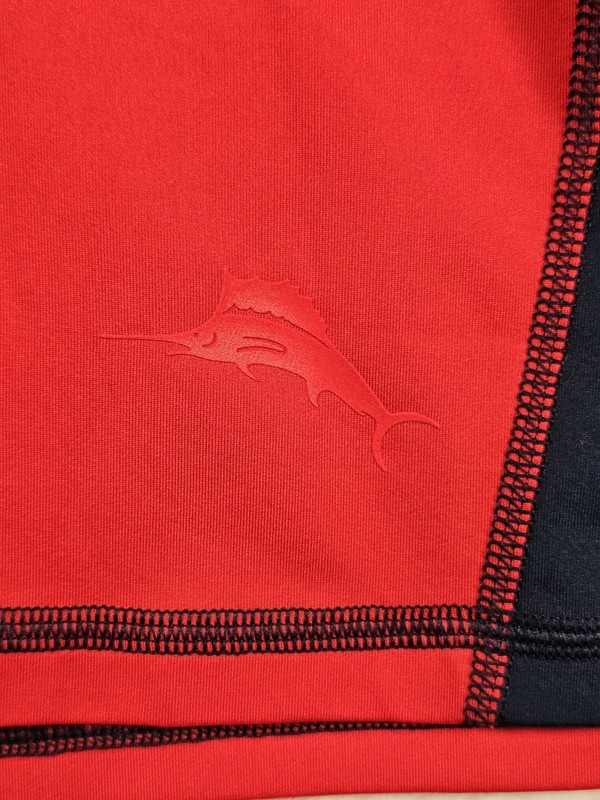 Tommy Bahama Relax UV Tech Quarter Zip Shirt Mens XL Red Short Sleeve UPF 30 gallery
