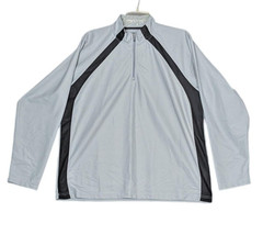 PBX Pro Mens Performance Shirt Large Gray Black Quarter Zip Golf Pullover