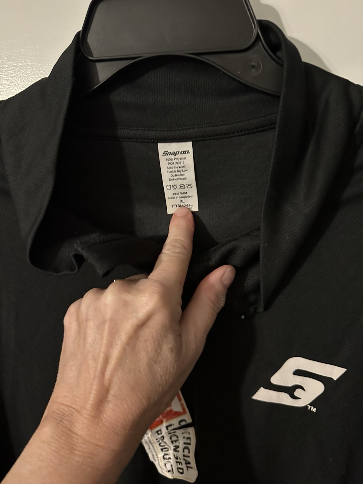 Snap-On Quarter Zip Shirt Black Performance Pullover Mens Size XL Long Sleeve gallery