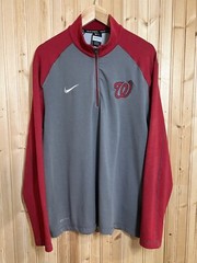Nike Baseball Shirt Long Sleeve 1/4 Zip Dri-Fit MLB Washington Nationals Sz L
