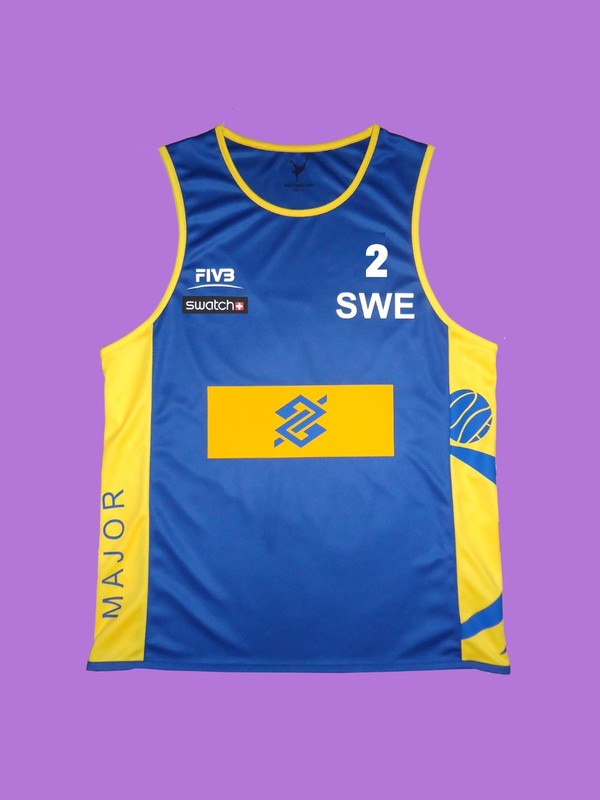 Beach Volleyball Jersey NILSSON/ANDERSSON Blue/Yellow Size S, M, L, XL, 2XL New gallery