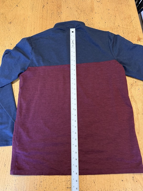 Marine Layer Weekend Sport Quarter Zip Performance Pullover Large Mens Blue Red gallery