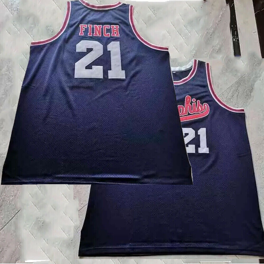 Throwback Larry #21 Basketball Jersey Blue Stitched Memphis Type Custom gallery