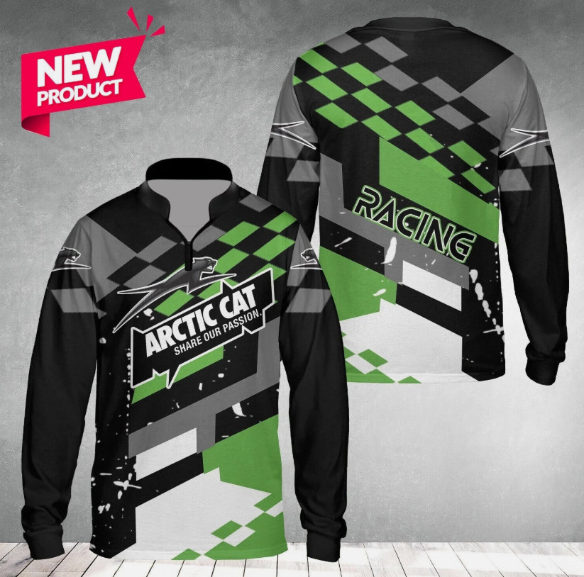 Men's Arctic Cat 3D Logo Zip Long Sleeve Shirt S-5XL - FREE Custom Name gallery