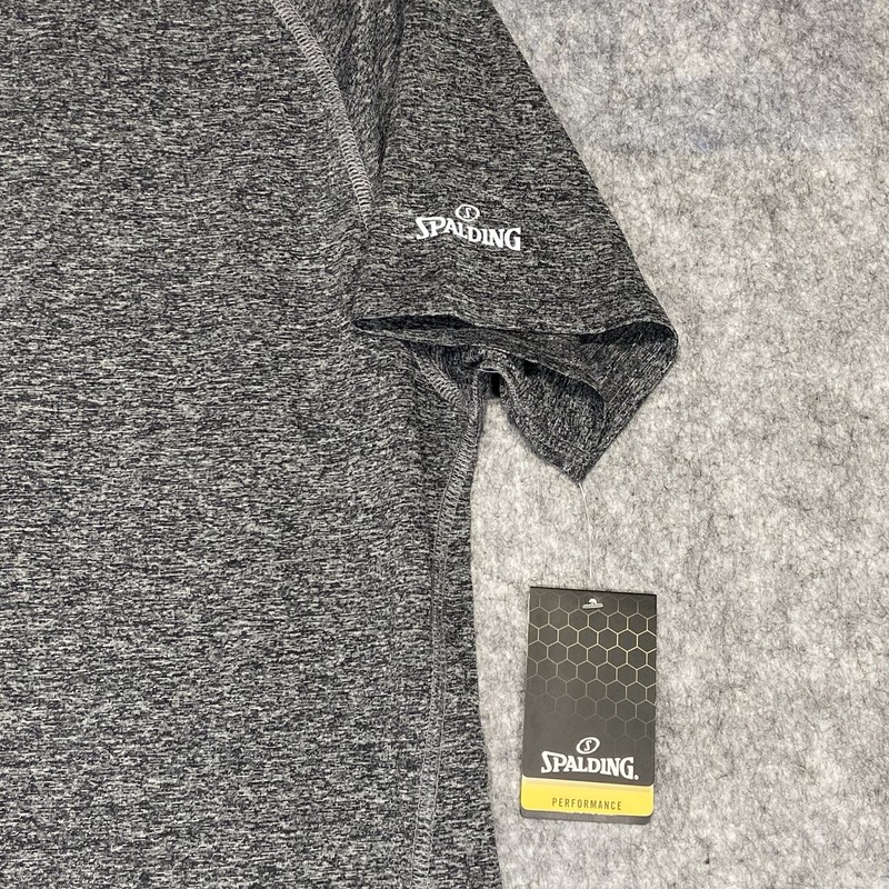 Spalding Dri-Power Performance Tee NWT Men’s M Regular Fit Black Heather Marled gallery