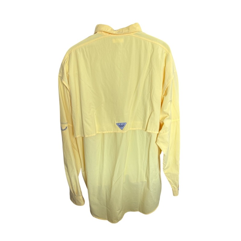 Columbia PFG Bahama II Long Sleeve Bright Yellow Fishing Shirt, Size 2X Tall gallery