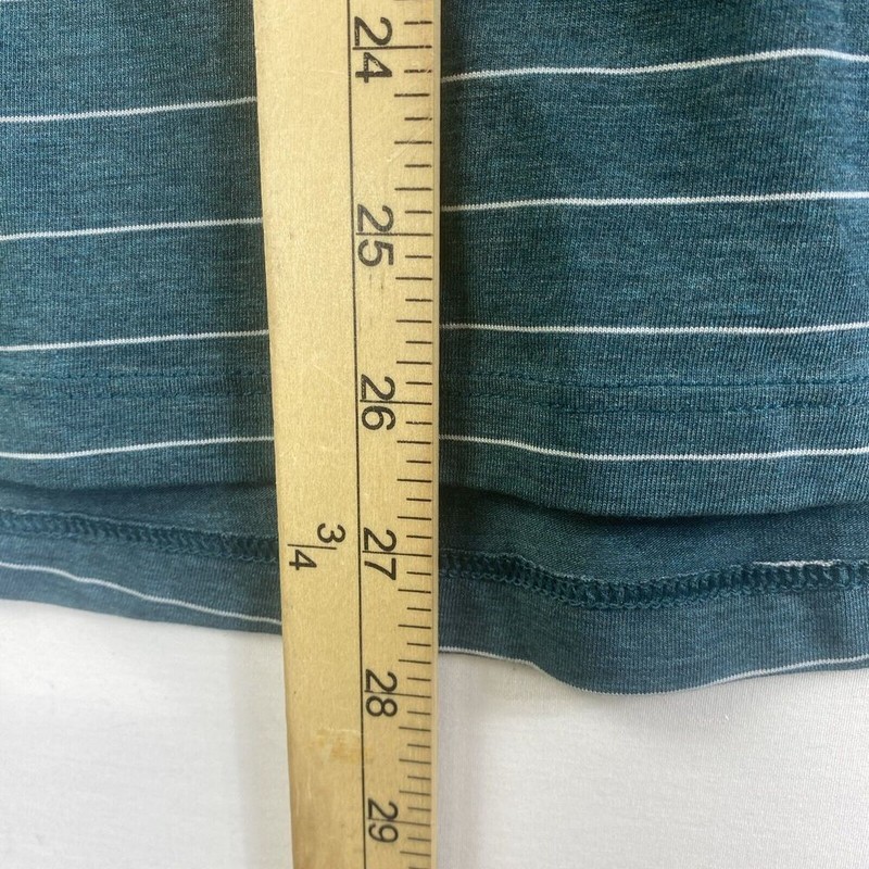Lululemon Mens 5 Year Basic Tee Shirt Micro Stripe Green White Size Medium gallery