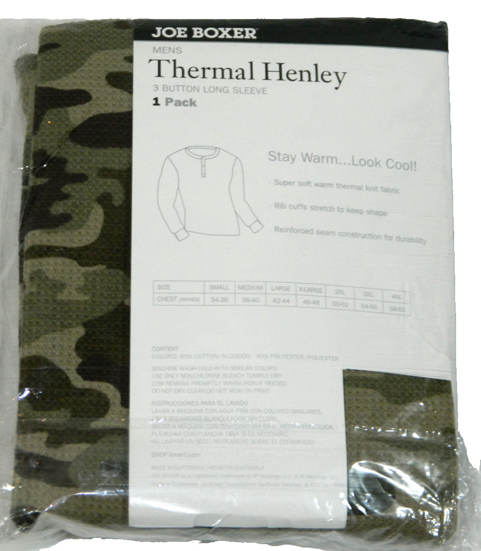 NEW Joe Boxer Camo Stretch Thermo Crew Neck Pullover Layer Shirt Tag Size S gallery