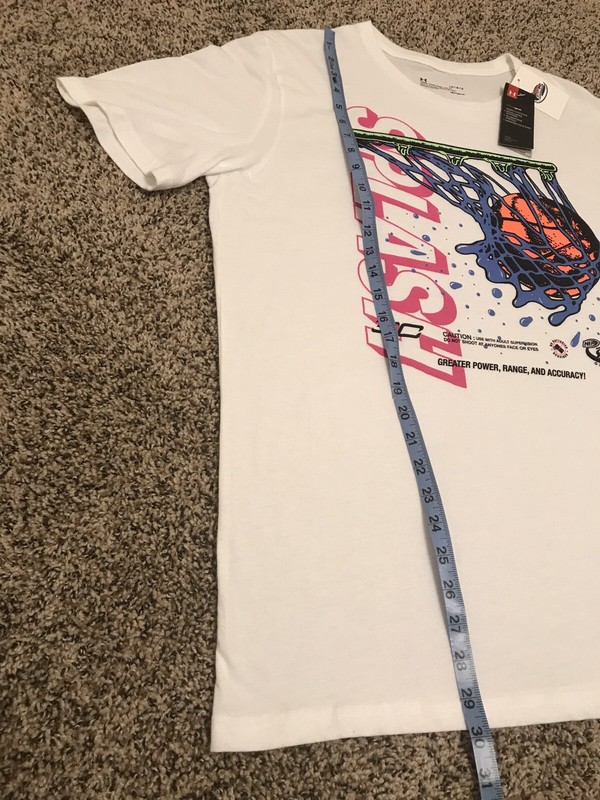 RARE Under Armour Stephen Curry 7 x Nerf Super Soaker White T Shirt Mens Size L gallery