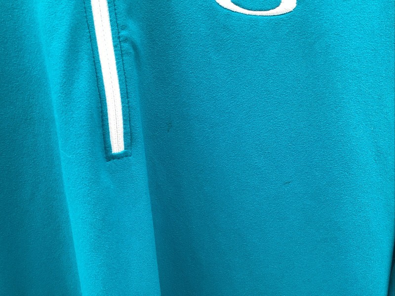 OAKLEY Teal Hydrolix 1/4 Zip Pullover Sz M Mens Long Sleeve Collared See Picture gallery