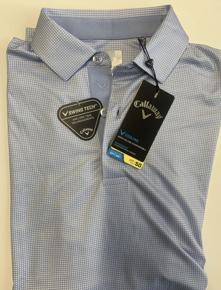 Callaway Opti-Dri Swing Tech Short Sleeve Golf Polo Shirt Men's SBlue Upf50fresh