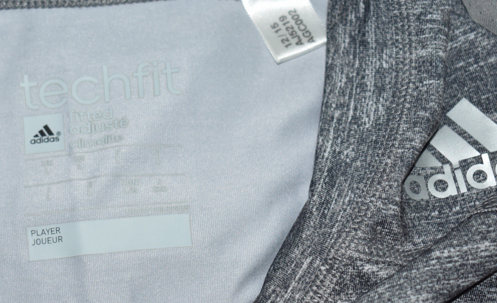 Adidas Men's Techfit Climate Fitted Gray Space Dye Pattern Athletic Shirt (L) gallery