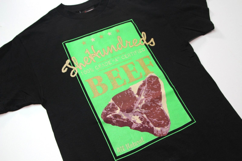 2007 THE HUNDREDS ~BEEF~ TEE M og/logo/bomb/punk/vtg/smiths/murder/lp/is/meat/ep gallery