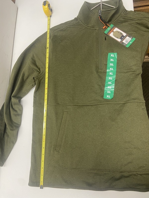 Merrell Pullover Mens Medium Green Fleece 1/4 Zip Mock Neck Hiking Outdoor Top gallery