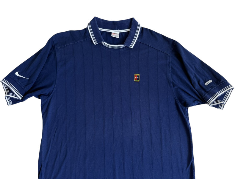 Nike 1990's Vintage Pete Sampras Frech Open Challenge Mens L Polo Tennis Shirt gallery