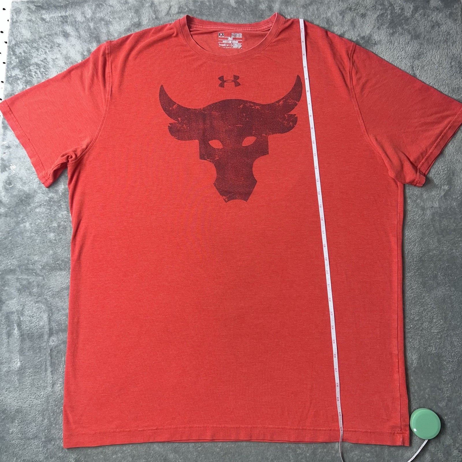 Under Armour Loose Project Rock Red Short Sleeve Graphic Shirt Men's XL gallery