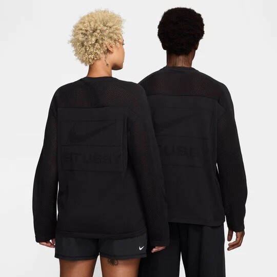 Size XXL - Nike x Stussy Long Sleeve Knit Jersey Black SS24 BRAND NEW gallery