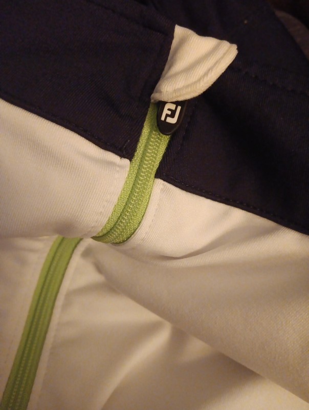 Foot Joy Mens Pullover Size Large White Navy Blue Long Sleeves Green Outline gallery