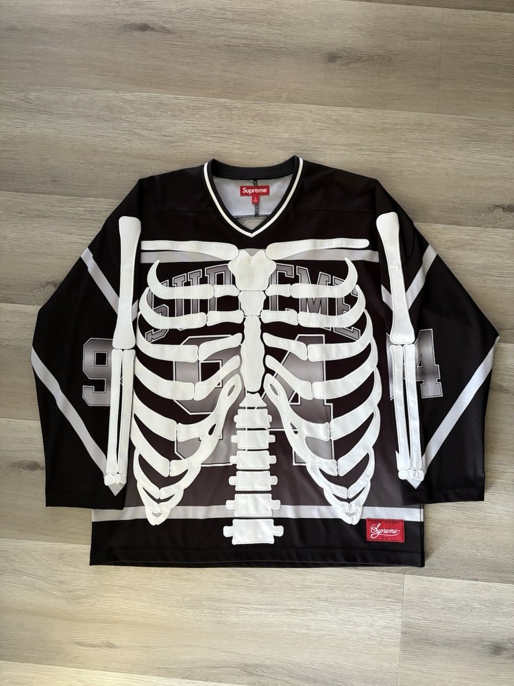 Supreme Bones Hockey Jersey FW23 Size Large Black Top