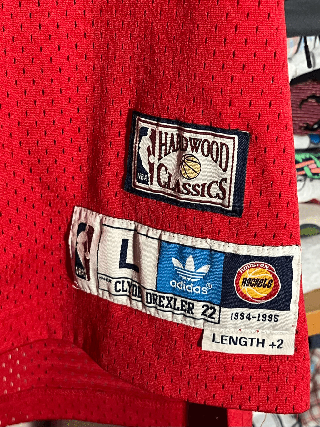 Adidas Men’s Rockets Clyde Drexler Hardwood Classics 94-95 Jersey Large gallery