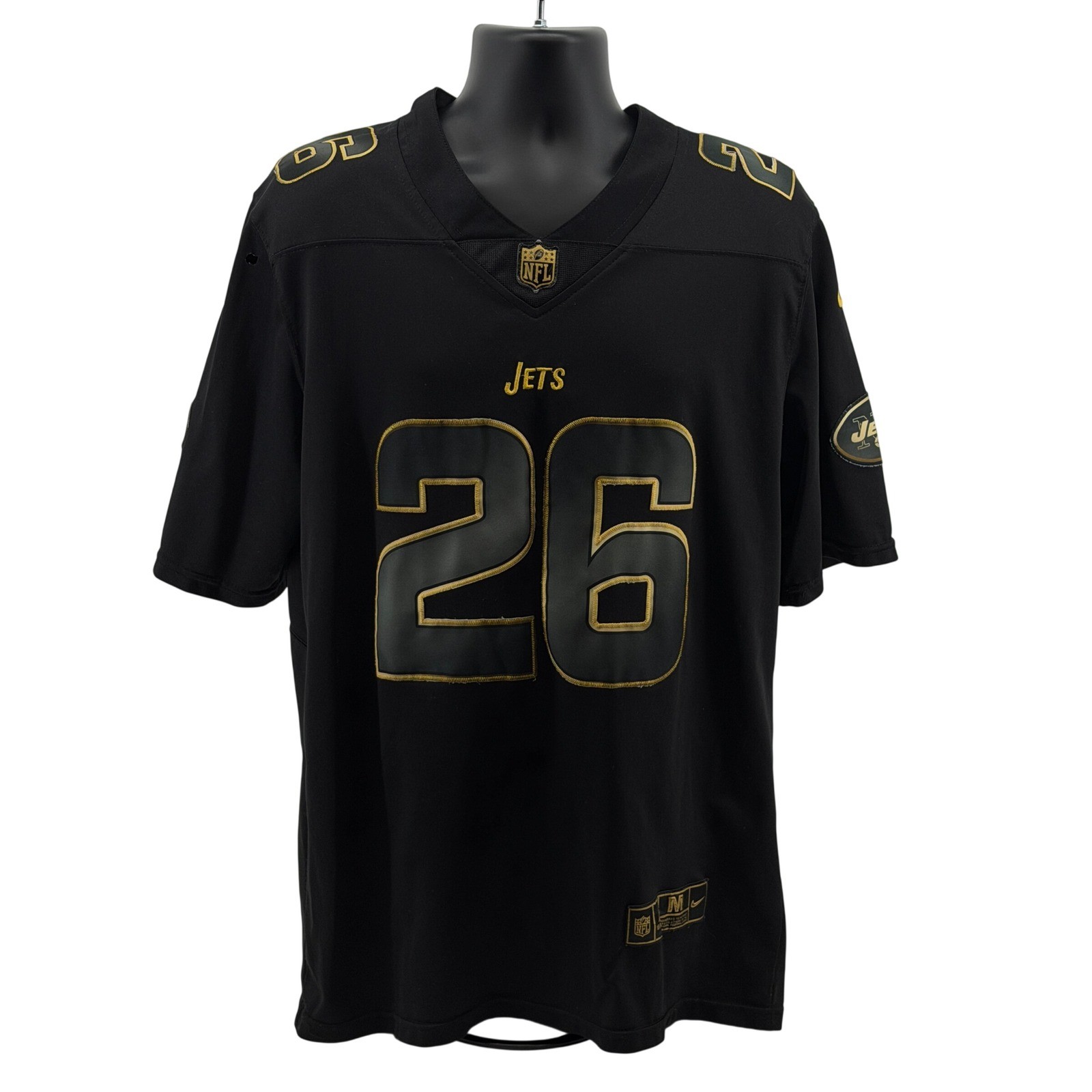 New York Jets Le'Veon Bell #26 Nike Men's M NFL Football Black Gold Trim NFL gallery