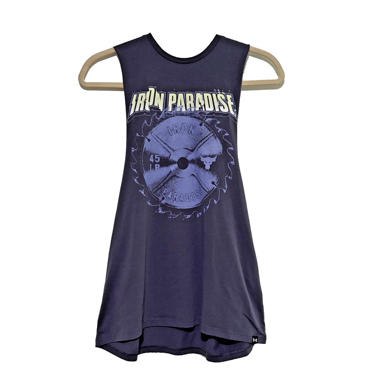 Under Armour Project Rock Purple Sleeveless Iron Paradise 45lb Blade Tank Top L gallery