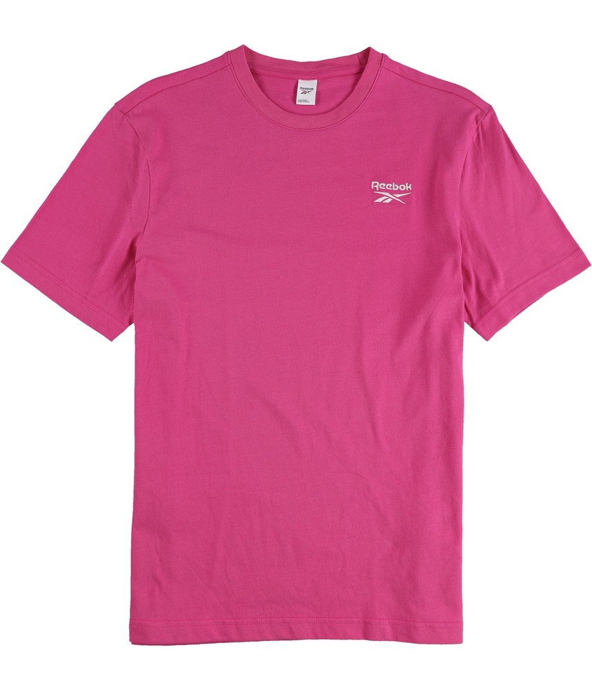 Reebok Mens Classic Small Vector Logo Basic T-Shirt, Pink, Medium
