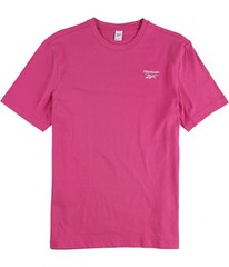 Reebok Mens Classic Small Vector Logo Basic T-Shirt, Pink, Medium
