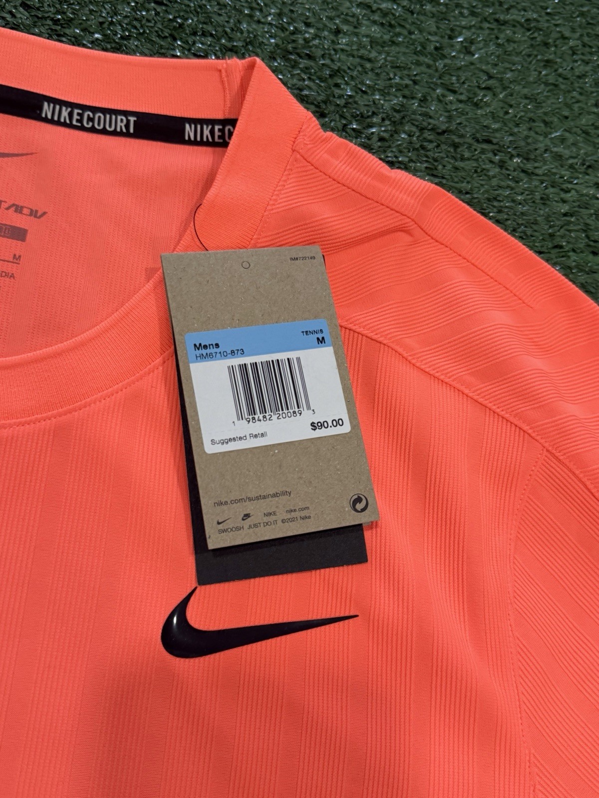 Nike Court Dri-FIT ADV Tennis Slam T-Shirt - Bright Mango - HM6710 873 - Medium gallery