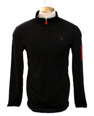 Spyder Men’s M Black 1/4 Zip Long Sleeve Pullover Shirt ProWeb Stretch Quick Dry