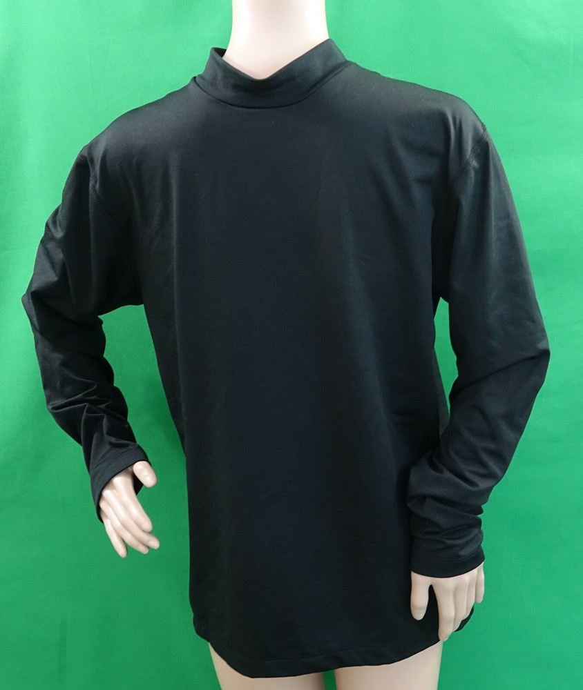 ColdPruf Men's Quest Performance Base Layer Long Sleeve Mock Neck Black top,L