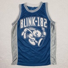 Vintage Blink 182 Jersey Small Basketball Bunny Band Tour Y2K Punk Pop 90s Blue