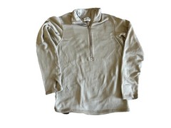 USED MILITARY DESERT TAN GRID POLAR FLEECE WAFFLE TOP LONG SLEEVE SIZE S GEN III
