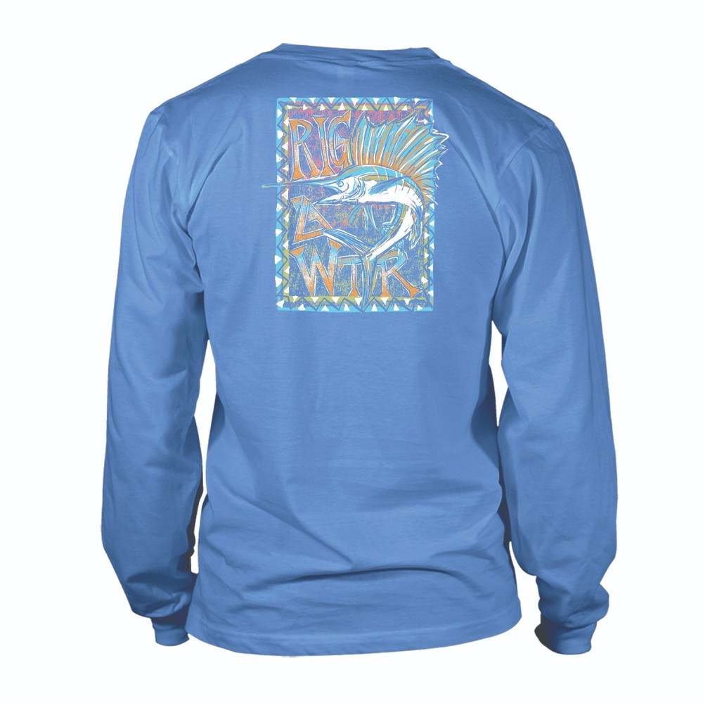 RIG & WATER LONG SLEEVE UV50 PERFORMANCE Shirt Sailfish Fishing Adult Small NWT
