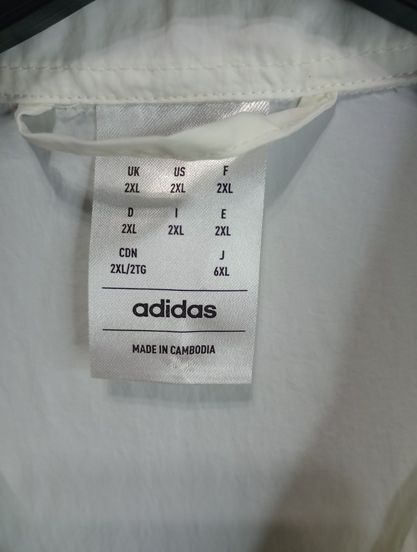 Adidas City Escape Q2 Shirt Mens 2XL White Full Zip Windbreaker Short Sleeve gallery