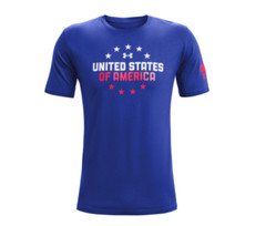 Under Armour T Shirt Mens United States of America Freedom Blue Small to XL