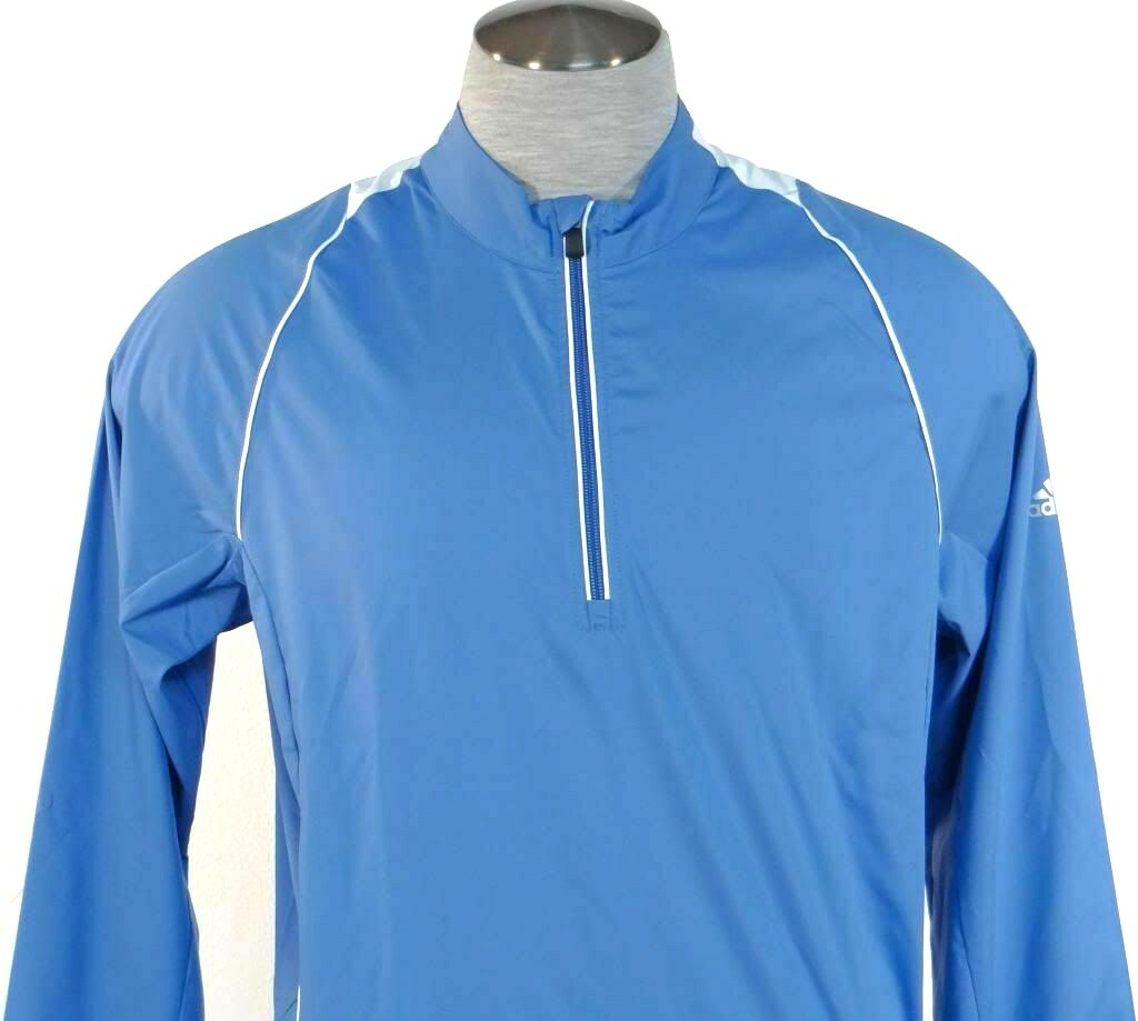 Adidas Golf ClimaProof 1/2 Zip Blue Wind Shirt Men's NWT gallery
