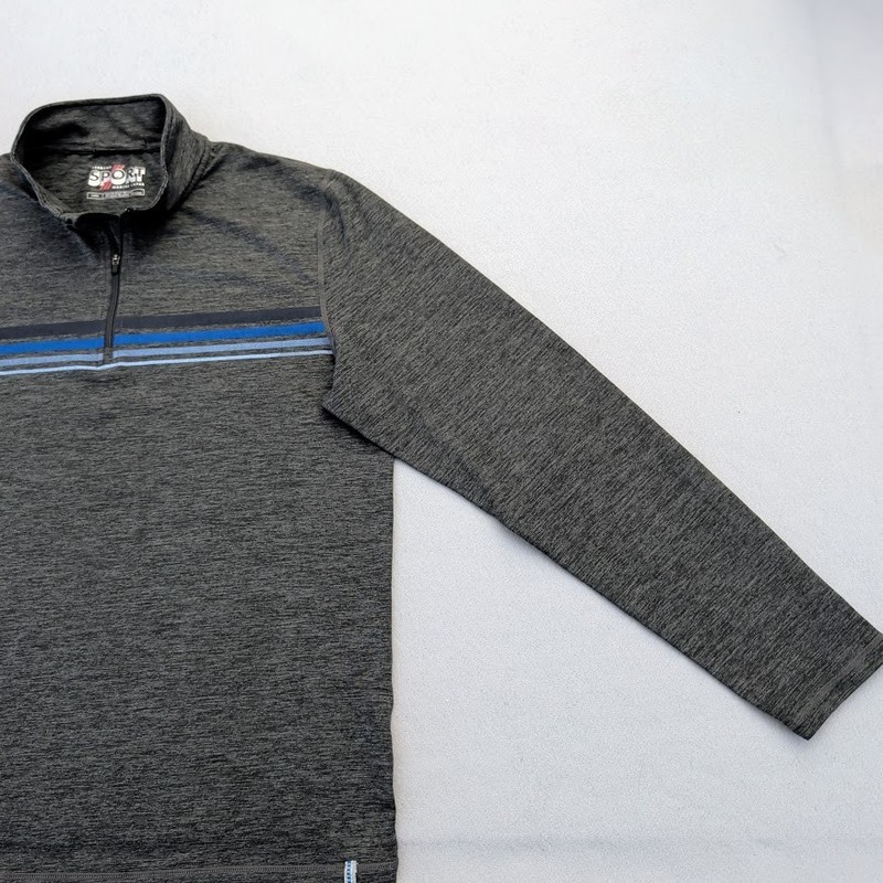 Marine Layer Weekend Sport Quarter Zip Pullover Large Gray Heather Golf Stretch gallery
