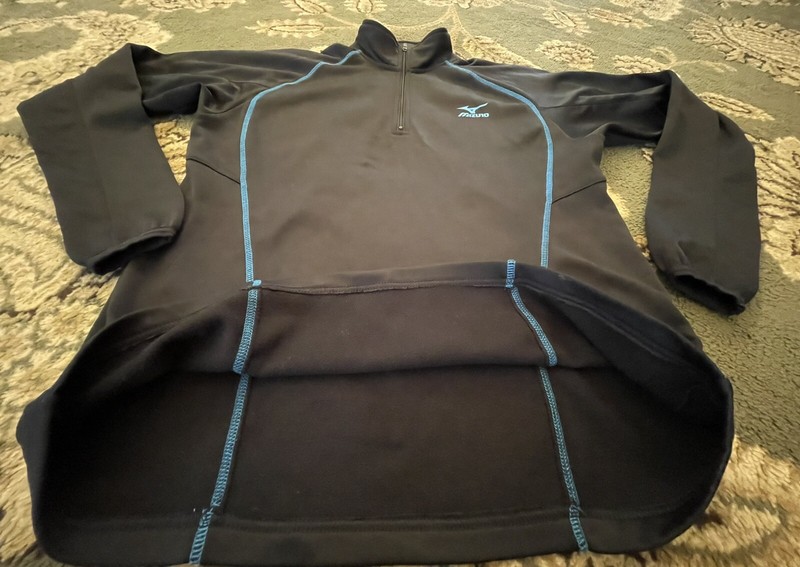 Mizuno Mens Thermal 1/4 Zip Pullover Fleece Lined Black Mens Small/Womens Medium gallery