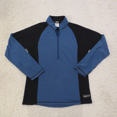 REI Jacket Mens Large Blue Half Zip Pullover Base Layer Hiking Climbing