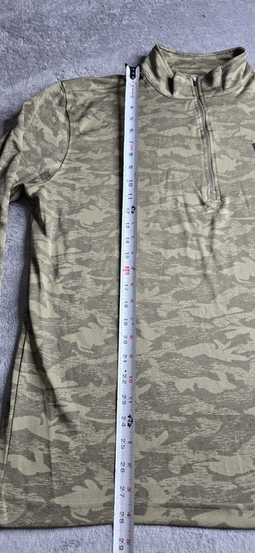 Straight Down Mens XL Desert Green Camo Abstract 1/4 Zip Golf L/S Pullover gallery